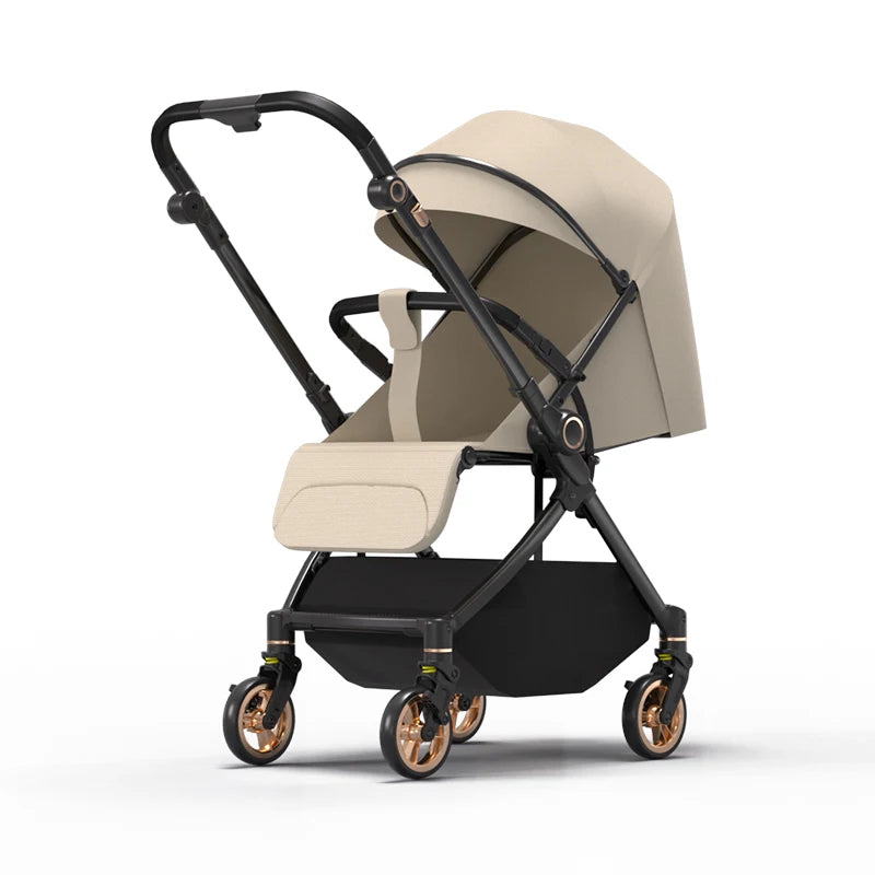 Poussette Bébé Réversible Assise/Couchée - Grand Panier de Rangement Certifiée 3C/EN