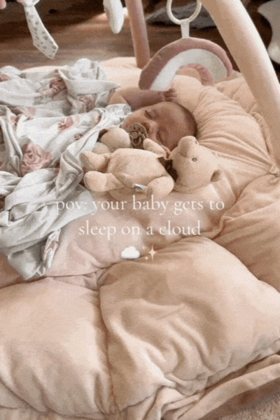 Tapis d'Éveil Bébé 5-en-1 avec Coussin - Tapis de Jeu Convertible Peluche