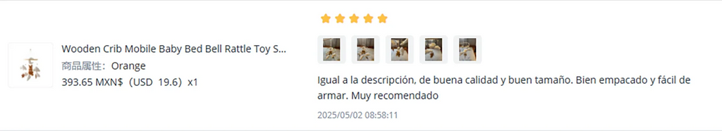 Mobile Musical Bébé en Bois avec Ours en Feutre - Hochet et Carillon pour Lit Nouveau-né