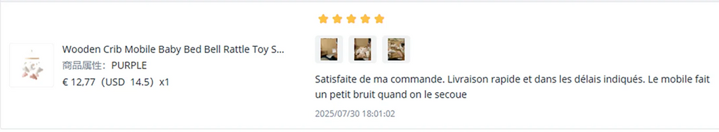 Mobile Musical Bébé en Bois avec Ours en Feutre - Hochet et Carillon pour Lit Nouveau-né