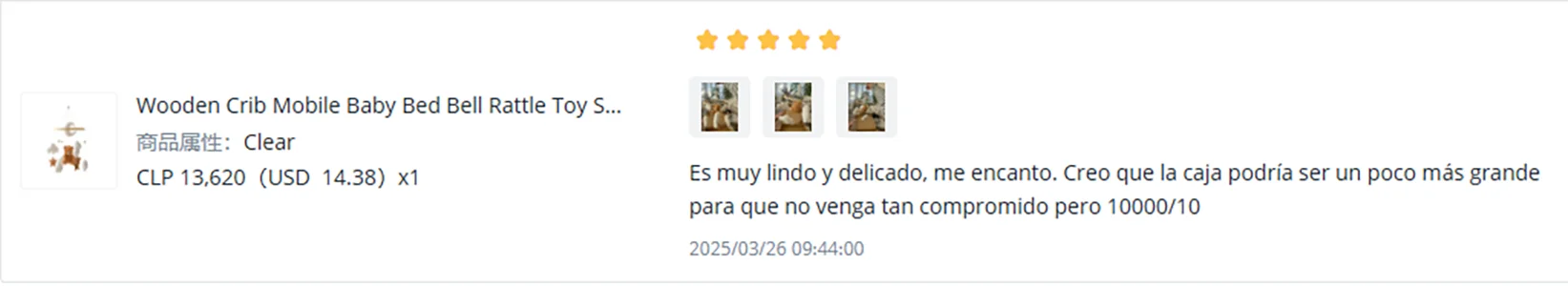 Mobile Musical Bébé en Bois avec Ours en Feutre - Hochet et Carillon pour Lit Nouveau-né