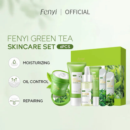19pcs Gift Box Kit Green Tea Skin Rejuvenation Face Essence Korean Face Cream Fade Dark Circles Eye Cream Skin Care Products