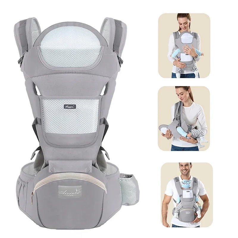 Porte-Bébé Ergonomique avec Siège Hanche - Kangourou Ventral et Dorsal