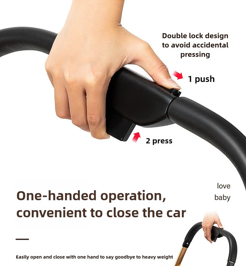 Poussette Bébé Haute Vue 2-en-1 - Légère Pliable Réversible avec Amortisseurs